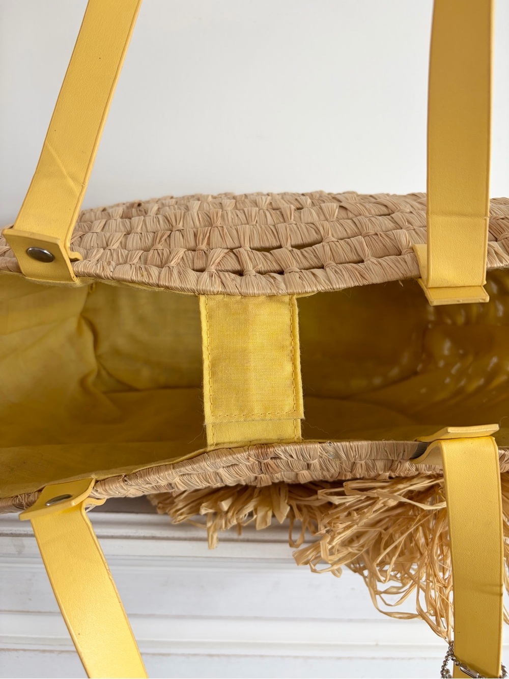 Jeanne Lottie Yellow Straw Tote Bag - Picture 5 of 10